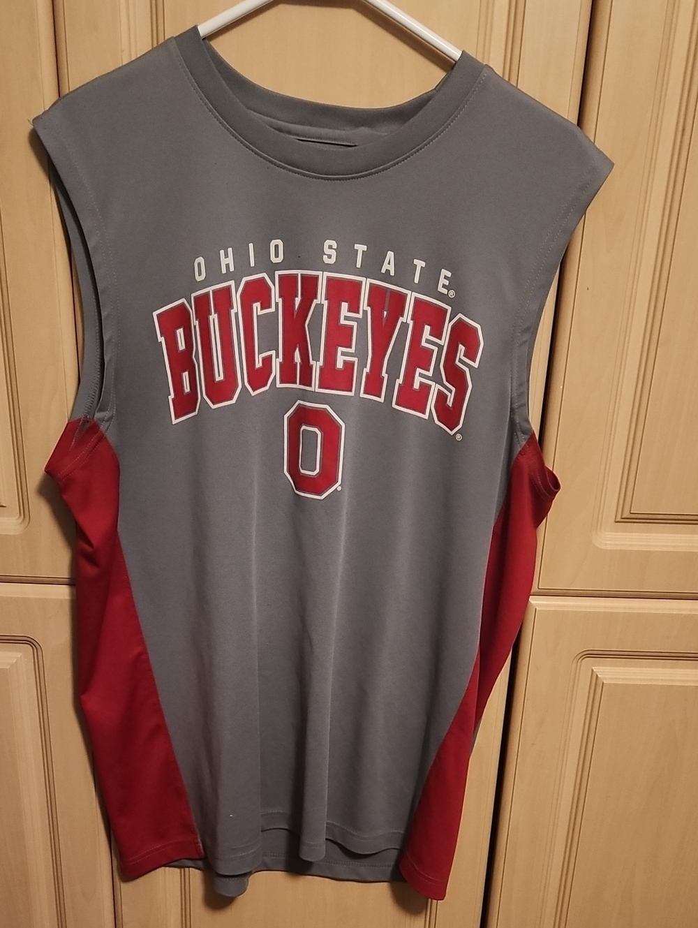 Campus Heritage Ohio State Buckeyes Gray and Red Sleeveless Jersey